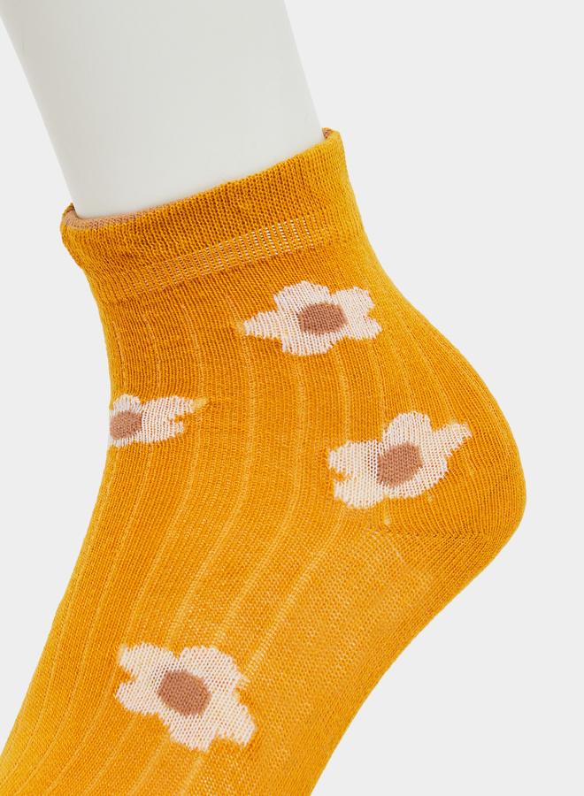 Styli Pack of 5 - Girls Floral Patterned Cotton Socks - Image 4